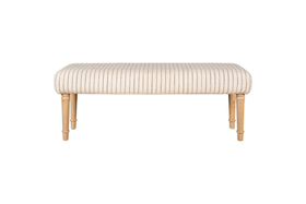 Sanja Stripe Upholstered Bench - Grey