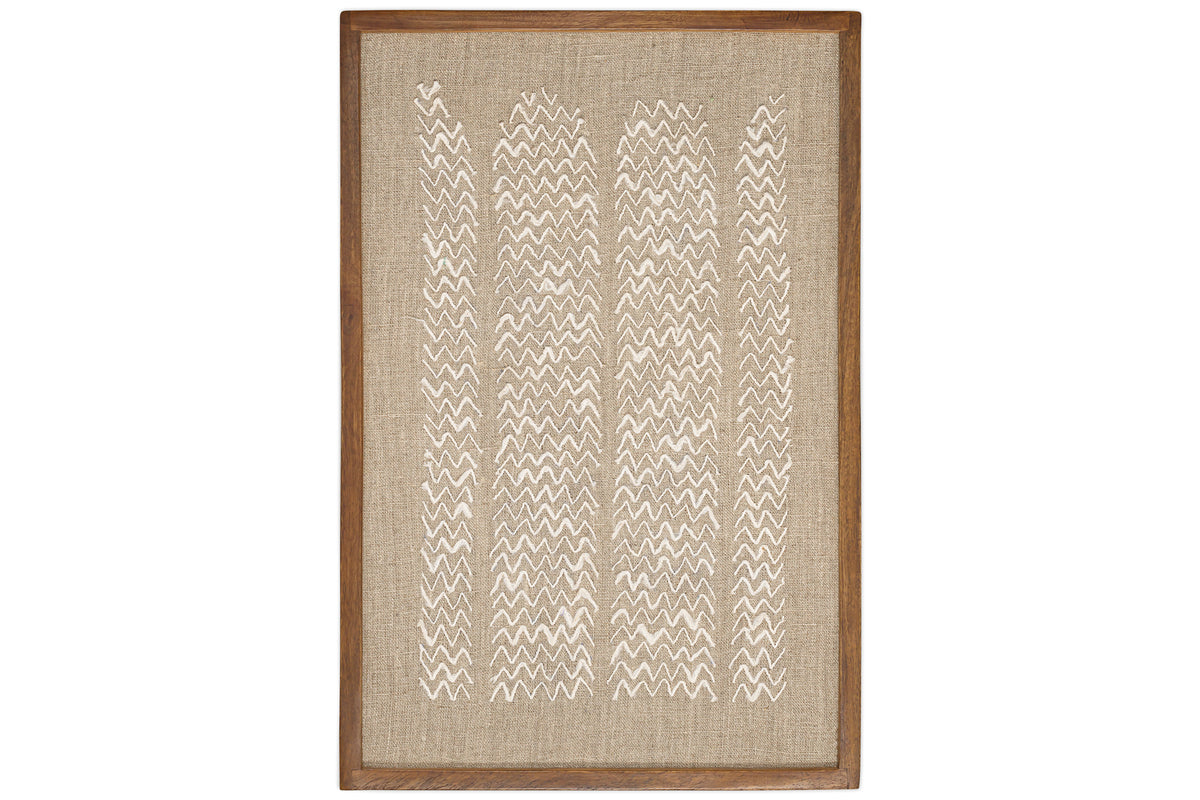 Samaya Hand Stitched Wall Art - Natural