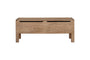 Teni Reclaimed Wood Storage Bench with Upholstered Linen Cushion - Natural