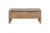 Teni Reclaimed Wood Storage Bench with Upholstered Linen Cushion - Natural