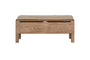 Teni Reclaimed Wood Storage Bench with Upholstered Linen Cushion - Natural