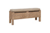 Teni Reclaimed Wood Storage Bench with Upholstered Linen Cushion - Natural