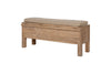 Teni Reclaimed Wood Storage Bench with Upholstered Linen Cushion - Natural