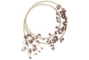 Tanu Layered Mango Wood Beaded Wreath - Brass & Ruby