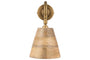 Vattu Mango Wood Plug In Wall Lamp - Natural & Antique Brass