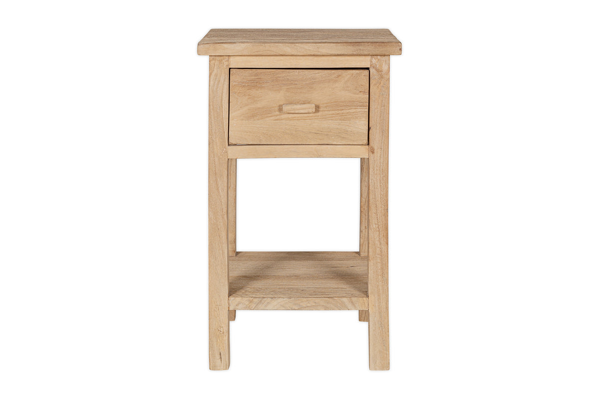Vivan Grooved Bedside Table - Natural