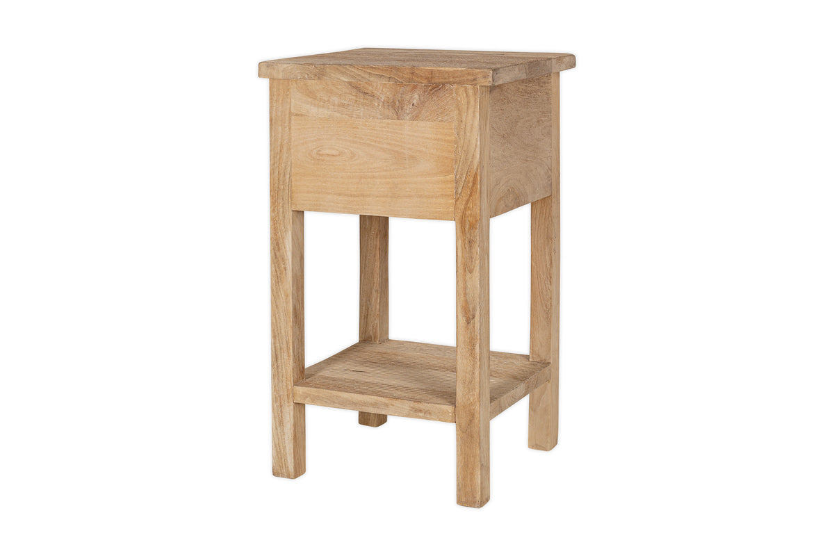 Vivan Grooved Bedside Table - Natural