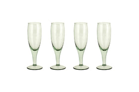 Yala Hammered Champagne Glass - Sage Green (Set of 4)