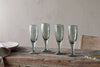 Yala Hammered Champagne Glass - Sage Green (Set of 4)