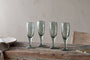 Yala Hammered Champagne Glass - Sage Green (Set of 4)