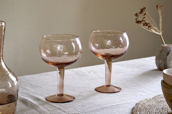 Yala Hammered Gin Glass - Dusty Terracotta (Set of 2)