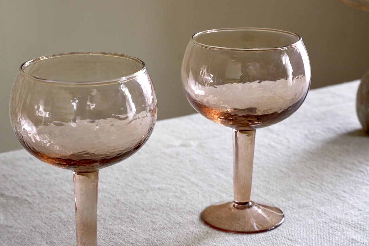 Yala Hammered Gin Glass - Dusty Terracotta (Set of 2)