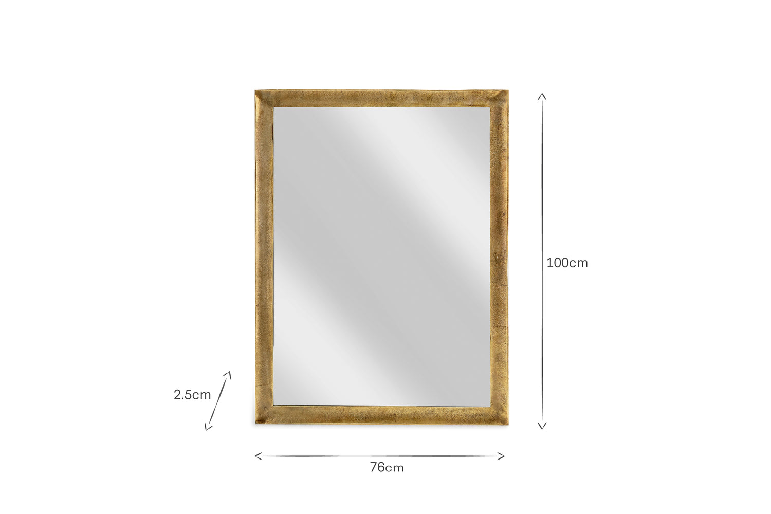 Yadur Rectangular Mirror - Antique Brass - Large