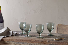 Yala Hammered Wine Glass - Sage Green (Set of 4)
