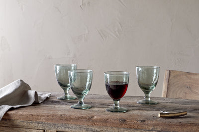 Yala Hammered Wine Glass - Sage Green (Set of 4)