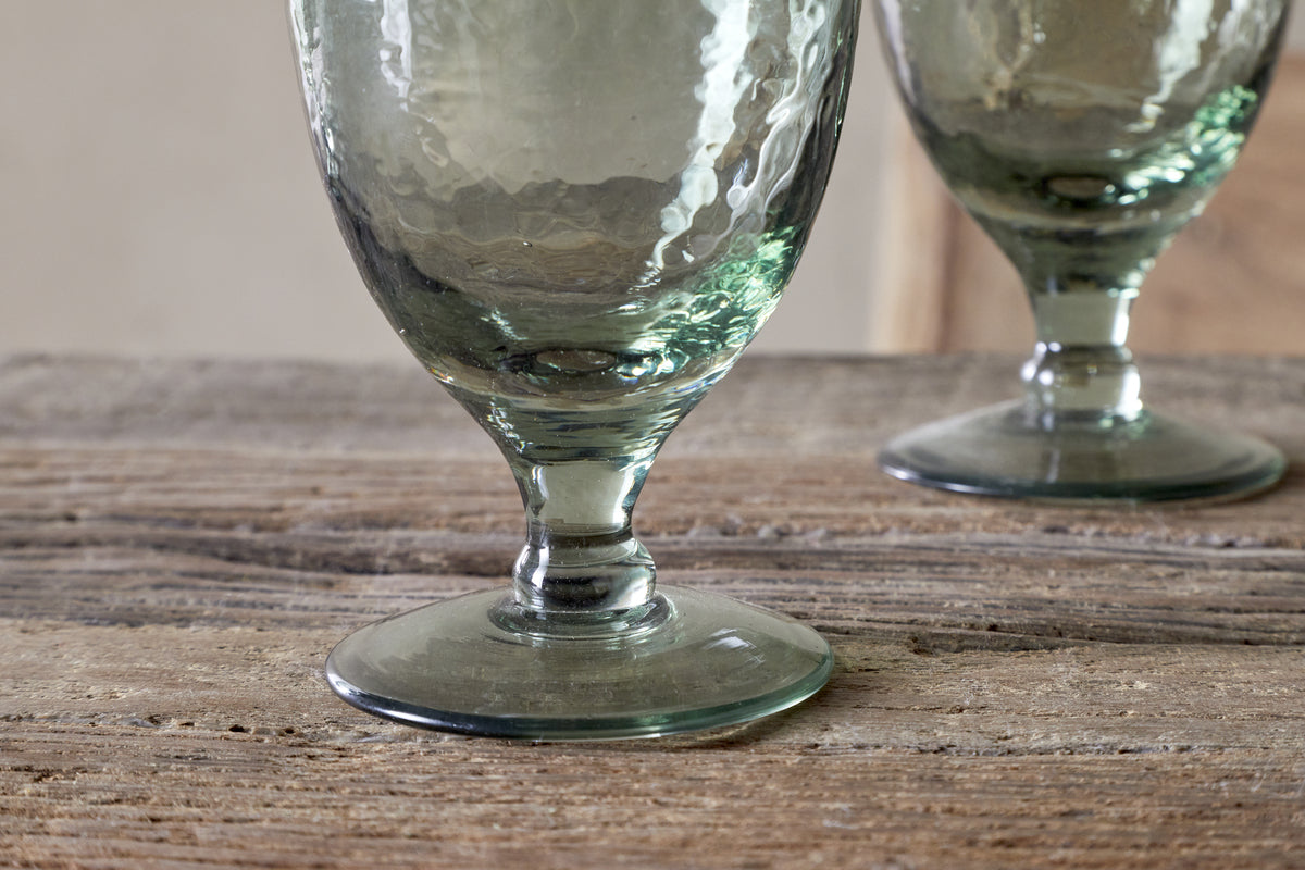 Yala Hammered Wine Glass - Sage Green (Set of 4)