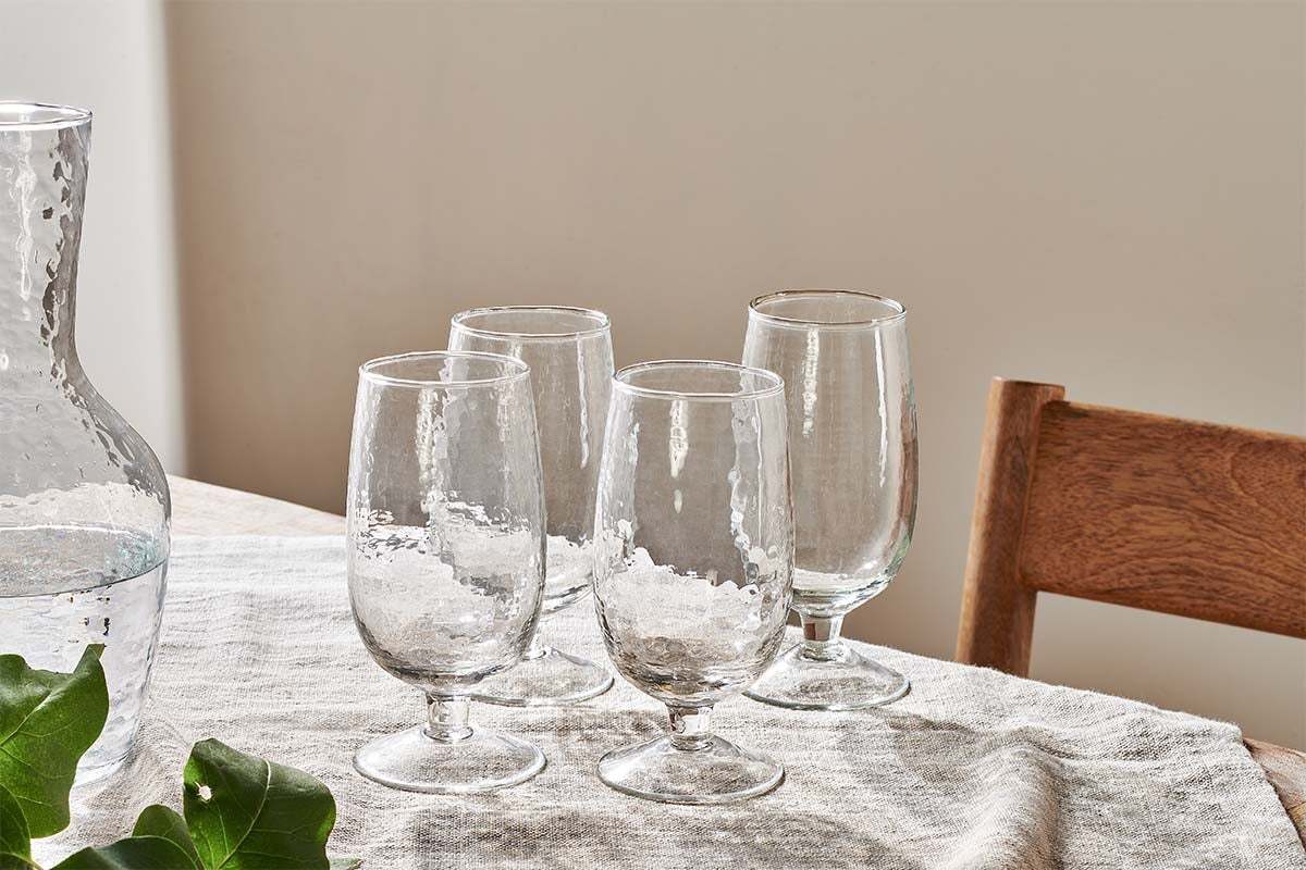 Yala Hammered Glass - Clear (Set of 4)