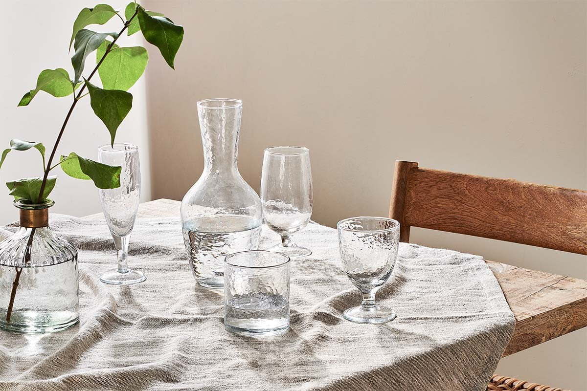 Yala Hammered Tumbler - Clear Glass (Set of 4)