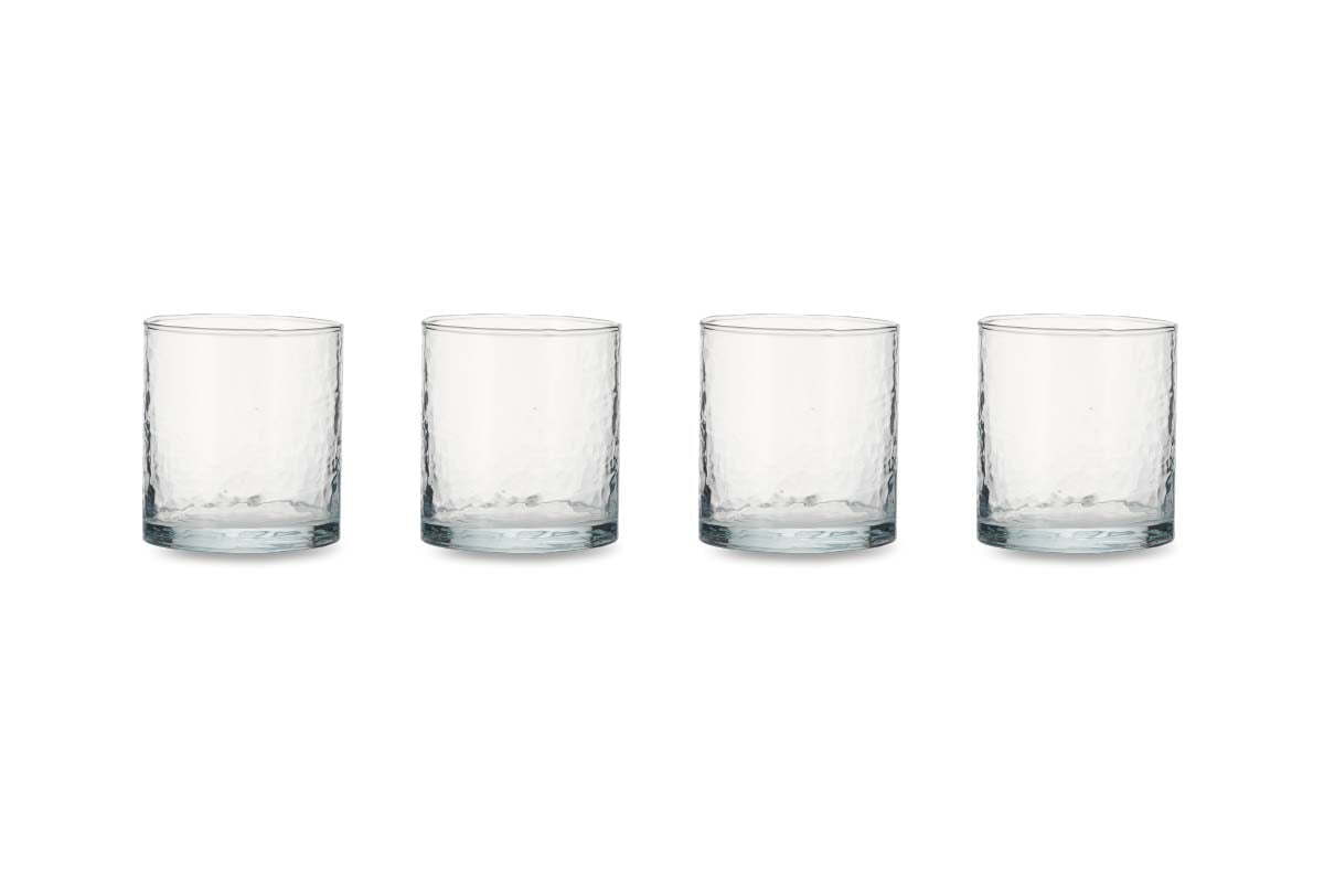 Yala Hammered Tumbler - Clear Glass (Set of 4)