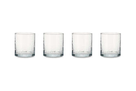 Yala Hammered Tumbler - Clear Glass (Set of 4)