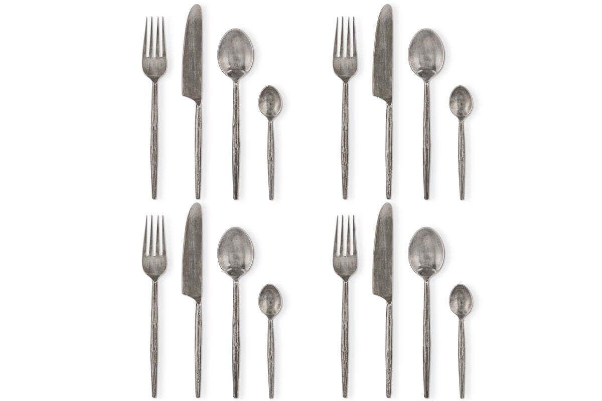 Yani Cutlery Set - Matt Black (Set of 16)