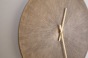 Zuwena Etched Wall Clock - Antique Brass