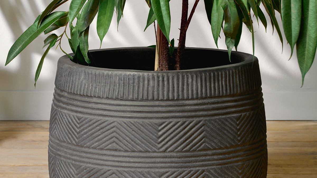 Zadie Terracotta Planter - Grey - Large