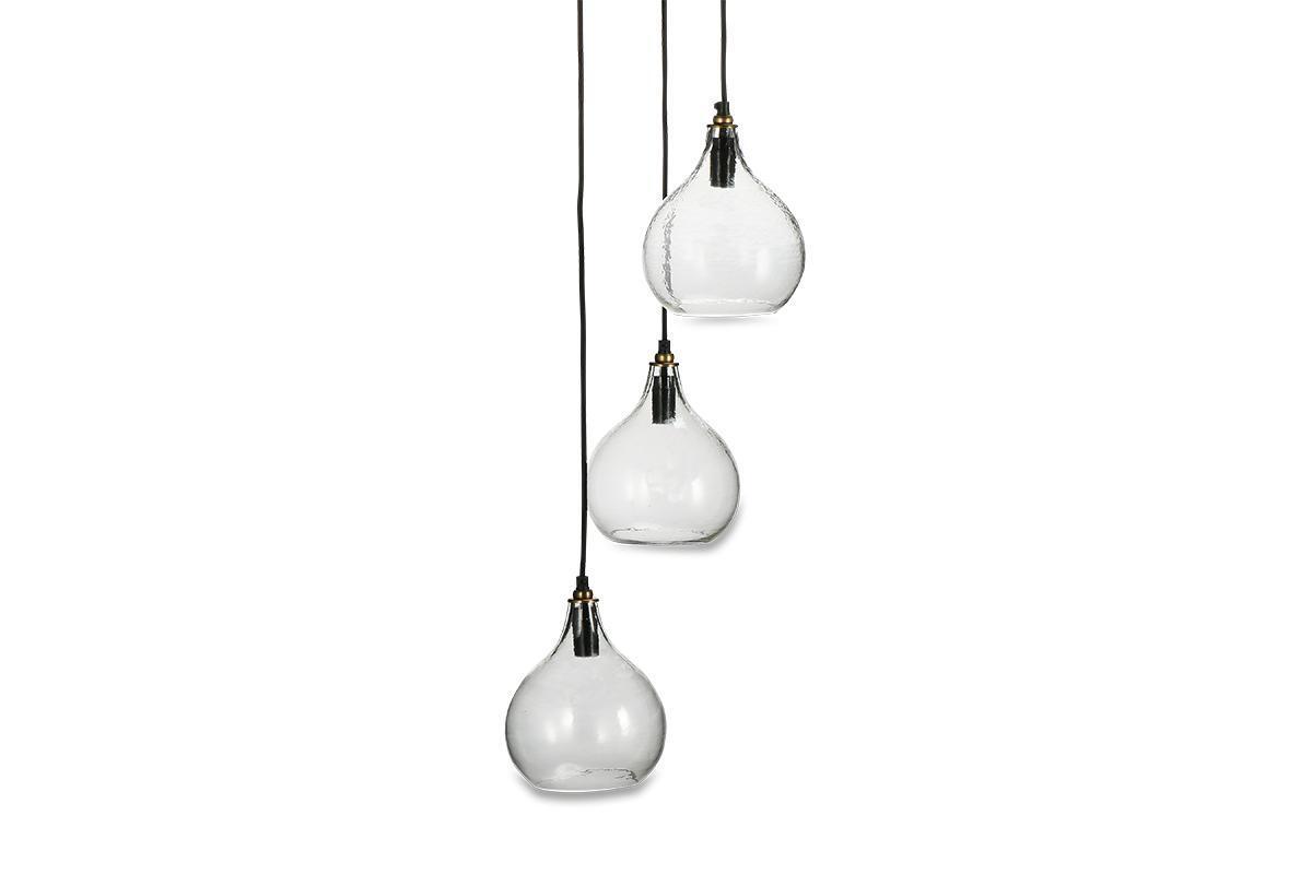 Ziva Recycled Glass Cluster Pendant - Clear