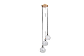 Ziva Recycled Glass Cluster Pendant - Clear