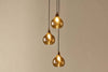 Ziva Recycled Glass Cluster Pendant -  Light Smoke Brown