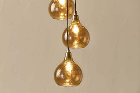 Ziva Statement Recycled Glass Cluster Pendant - Light Smoke Brown