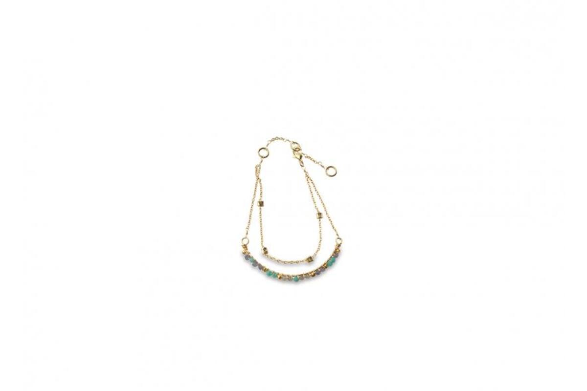 Aja Lolite, Labradorite And Chalcedony Bracelet
