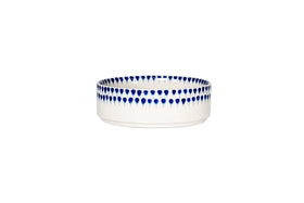 Indigo Drop Ceramic Pet Bowl - Cream & Indigo - Small