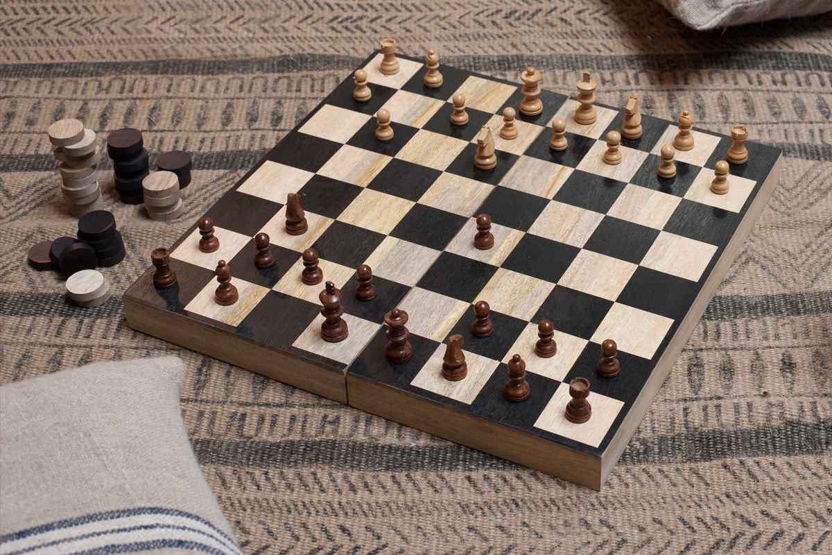Mango Wood Chess & Draughts