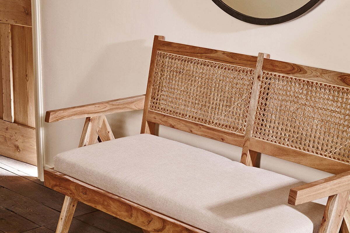 Nalrina acacia and cane sofa