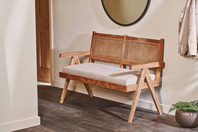 Nalrina acacia and cane sofa
