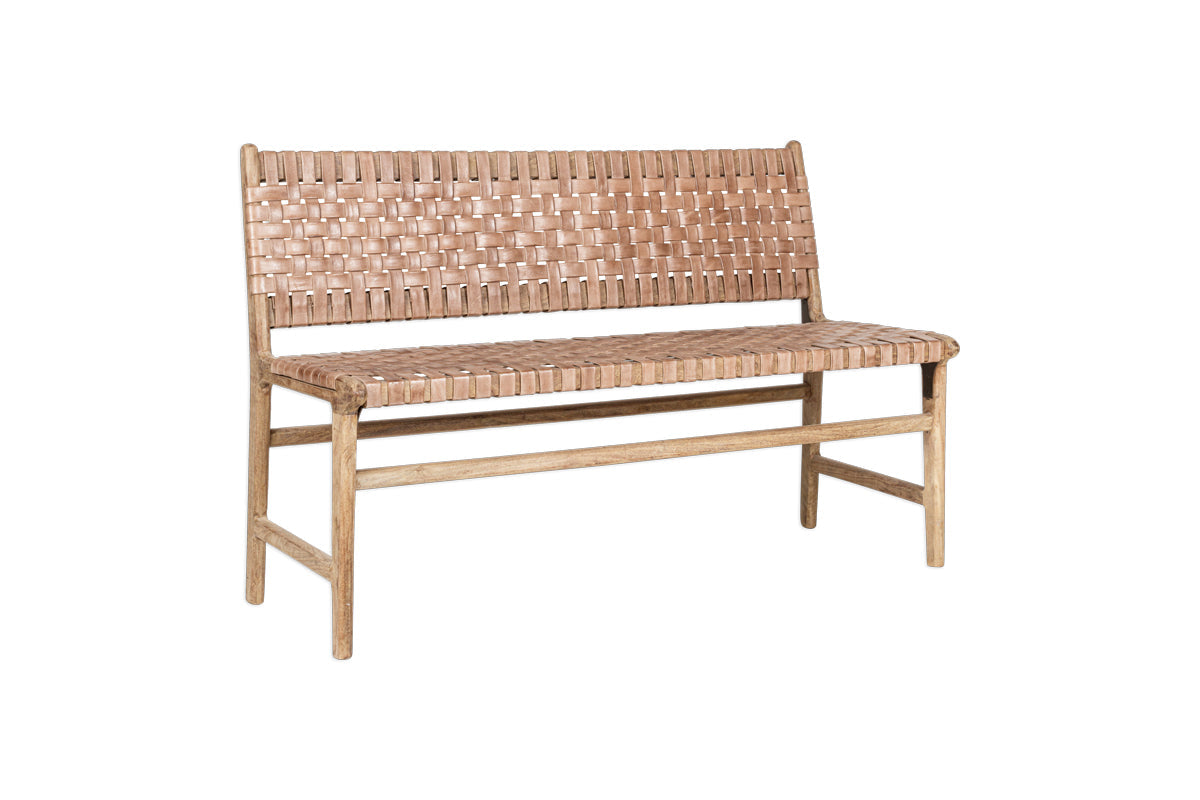 Adembi Woven Leather Bench