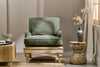 Abe Deconstructed Linen Armchair - Olive