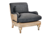 Abe Deconstructed Linen Armchair - Charcoal