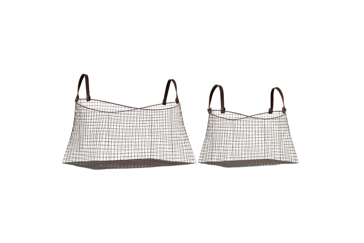 Adah Iron Baskets - Brown (Set of 2)