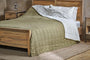 Amar Linen Bed Quilt - Olive