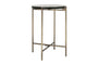Aluva Glass Side Table - Clear & Antique Brass