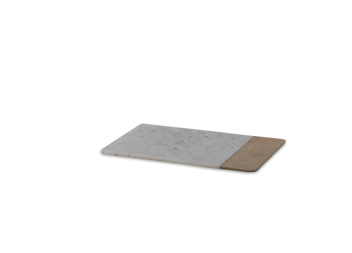 Bwari Long Marble Serving Board - White