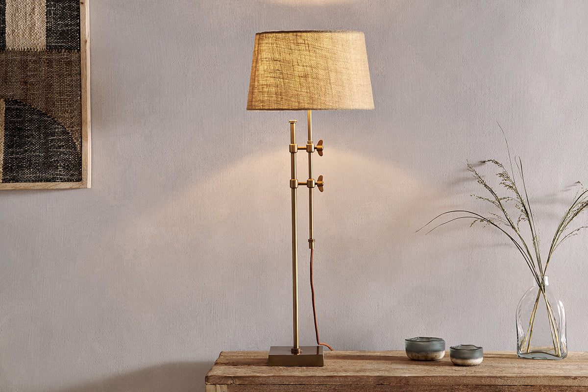 Chintala Iron Table Lamp - Antique Brass