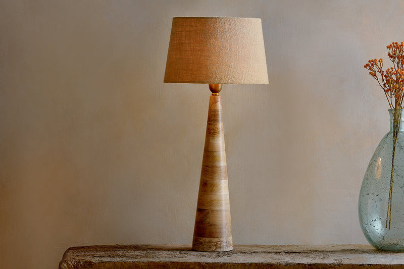 Chameli Mango Wood Table Lamp - Naural