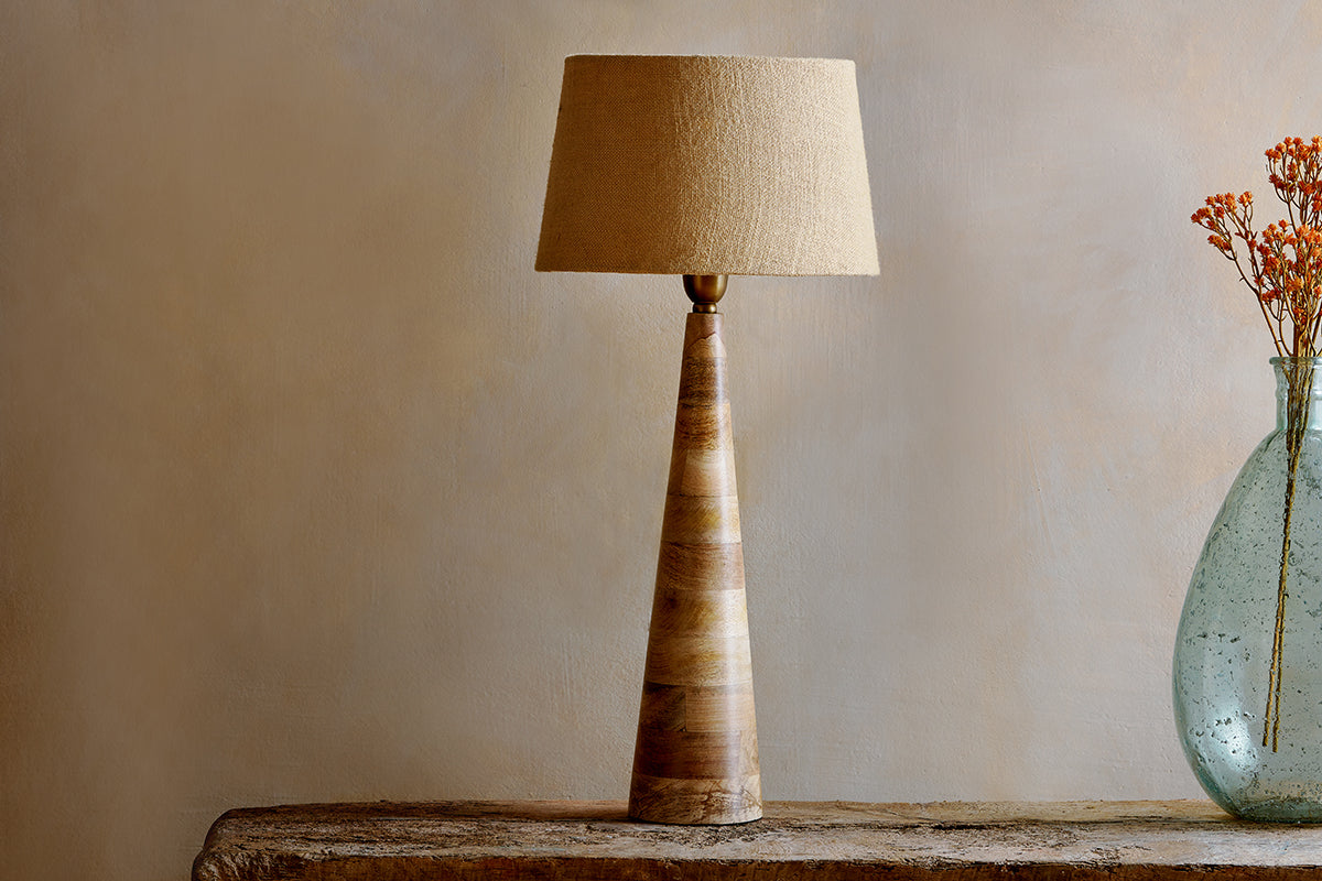 Chameli Mango Wood Table Lamp - Naural