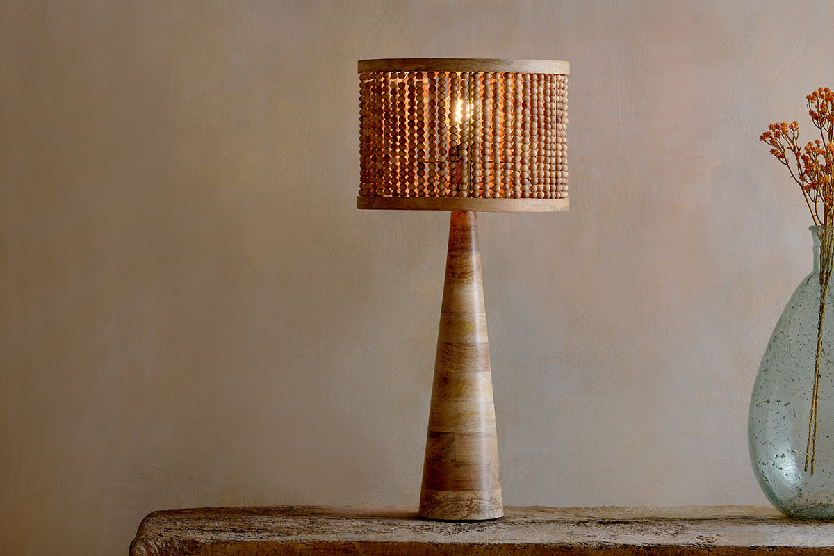 Chameli Mango Wood Table Lamp - Naural