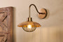 Chakai Mango Wood Wall Lamp - Natural & Antique Brass