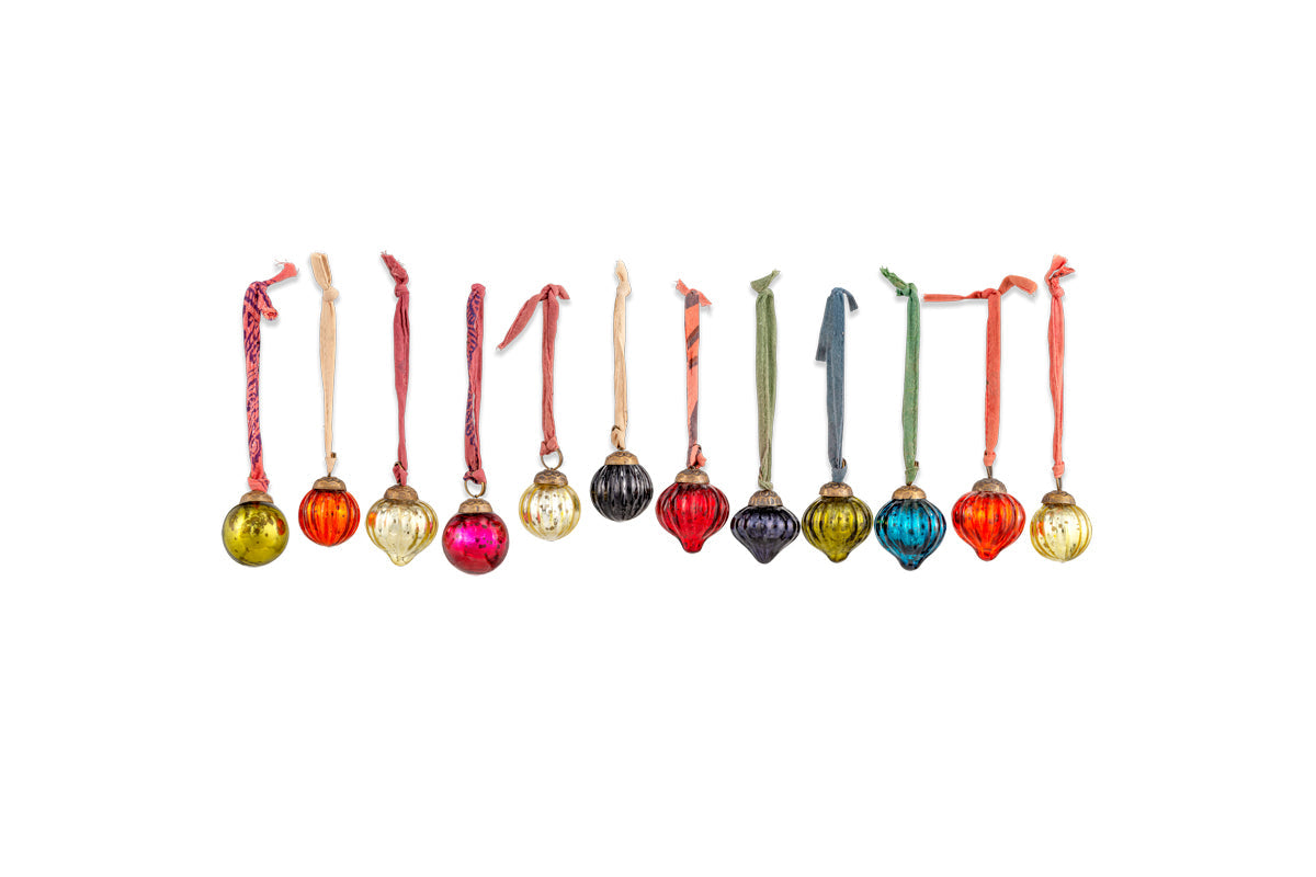 Dew Drop Baubles - Mixed Antique - (Set of 12)