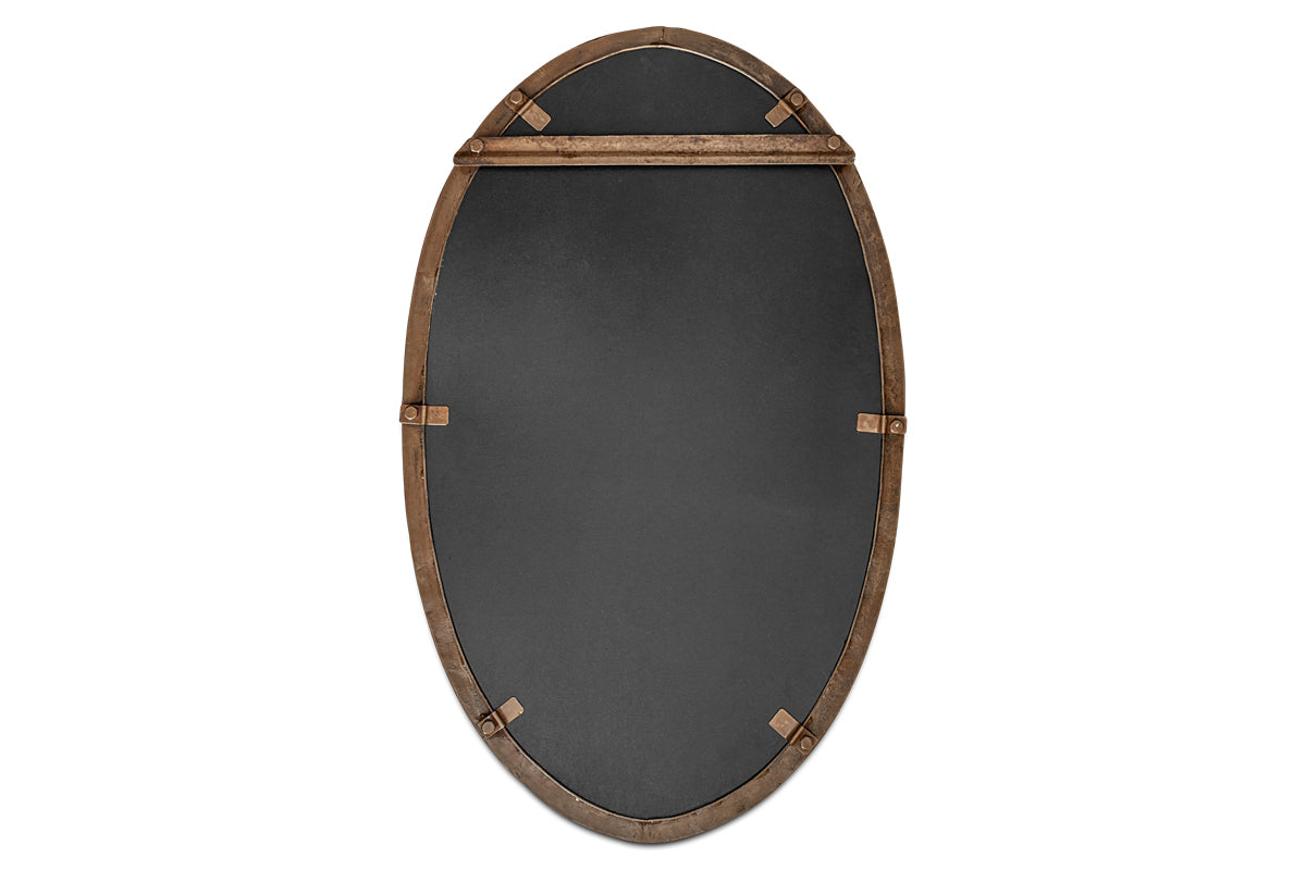 Drishti Oval Iron Mirror - Antique Black - Small